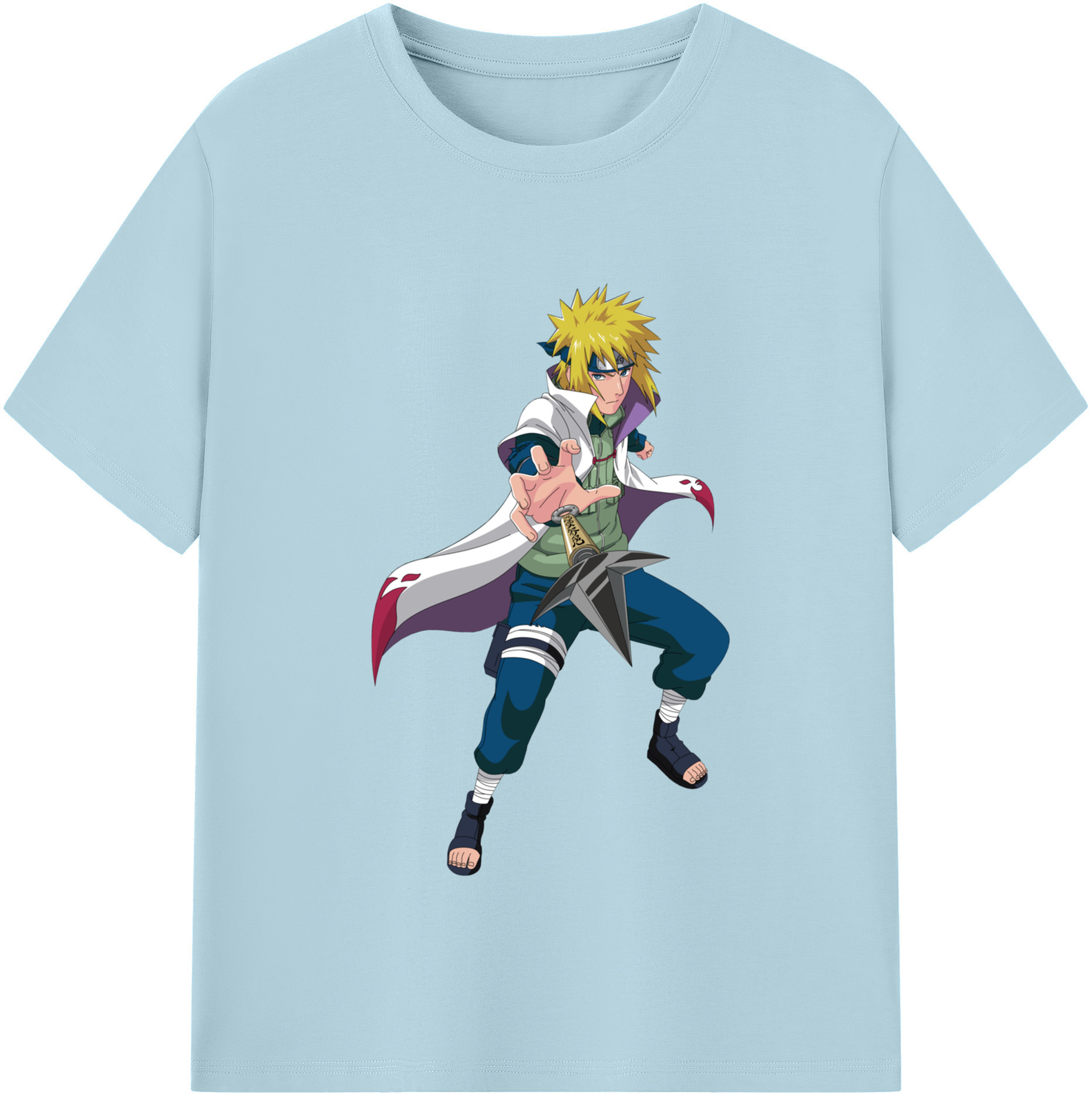 （画像用） NARUTO -ナルト- 波風 ミナト Namikaze Minato 綿100％半袖Tシャツ（フロントプリント）